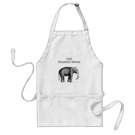 Oude Olifant Tekening Standaard Schort