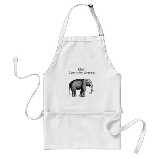 Oude Olifant Tekening Standaard Schort (Voorkant)