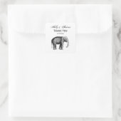 Oude Olifant Tekening Vierkante Sticker (Tas)