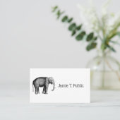 Oude Olifant Tekening Visitekaartje (Staand voorkant)