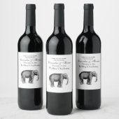 Oude Olifant Tekening Wijn Etiket (Flessen)