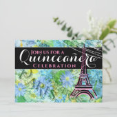  oude olifantentoren Parijs met massaal Quinceañer Kaart (Staand voorkant)
