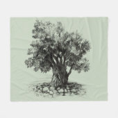 Oude olijfboom fleece deken (Voorkant (Horizontaal))