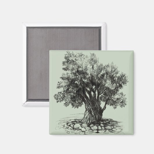 Oude olijfboom magneet (Voorkant / Achterkant)