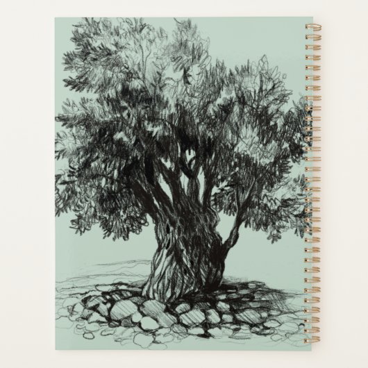 Oude olijfboom planner (Achterkant)