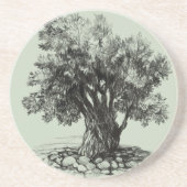 Oude olijfboom zandsteen onderzetter (Voorkant)