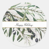 Oude Olijftak Prettig Kerstfeest Ronde Sticker (Voorkant)