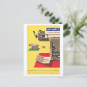 Oude Olivetti Schrijfmachine Advertentie Briefkaart (Staand voorkant)