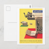 Oude Olivetti Schrijfmachine Advertentie Briefkaart (Voorkant / Achterkant)