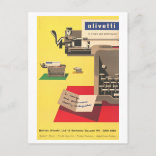 Oude Olivetti Schrijfmachine Advertentie Briefkaart