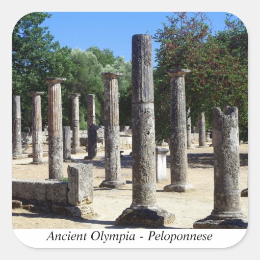 Oude Olympia - Peloponnesos Vierkante Sticker (Voorkant)