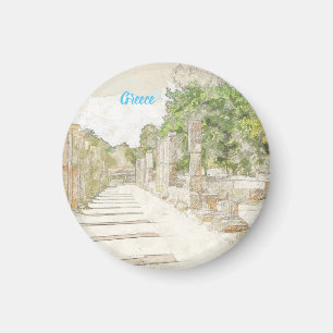 Oude Olympia Ruïnes Schetsmagneet  Decor Magneet