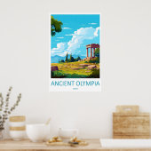 Oude Olympia Vintage Reisposter Ski Nationaal Poster (Keuken)