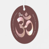 Oude Om Mantra Symbool Quote Gepersonaliseerd Roze Metalen Ornament (Voorkant links)