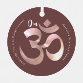 Oude Om Mantra Symbool Quote Gepersonaliseerd Roze Metalen Ornament (Voorkant)