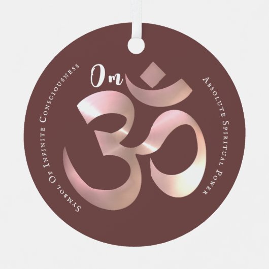 Oude Om Mantra Symbool Quote Gepersonaliseerd Roze Metalen Ornament (Voorkant)