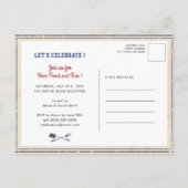 Oude Onafhankelijkheidsdag 4 juli BBQ-feest Uitnodiging Briefkaart (Achterkant)