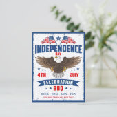 Oude onafhankelijkheidsdag 4 juli uitnodiging (Staand voorkant)