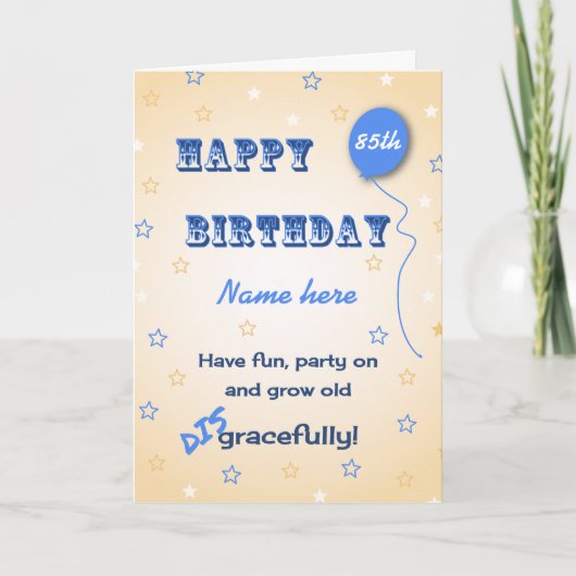 Oude, onbeleefd aangepaste leeftijd 85th grappig kaart (Voorkant)
