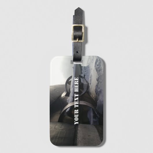 Oude onderzeeër bagagelabel (Voorkant (verticaal))