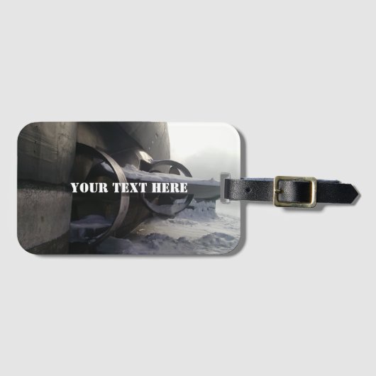 Oude onderzeeër bagagelabel (Voorkant (horizontaal))