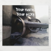 Oude onderzeeër in de sneeuw bier etiket (Enkel label)