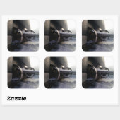 Oude onderzeeër vierkante sticker (Vel)