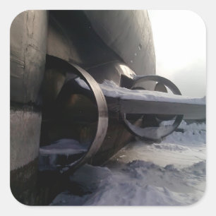 Oude onderzeeër vierkante sticker