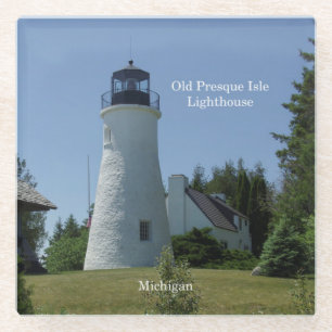 Oude onderzetter van vuurtoren van presque Isle
