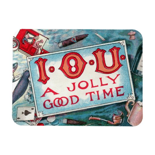 Oude ondeugden Feest, gokken drinken roken Magneet (Horizontaal)