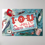 Oude ondeugden Feest, gokken drinken roken Poster (Voorkant)