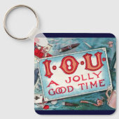 Oude ondeugden Feest, gokken drinken roken Sleutelhanger (Voorkant)