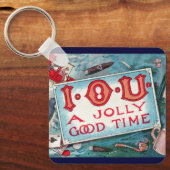 Oude ondeugden Feest, gokken drinken roken Sleutelhanger (Voorkant)