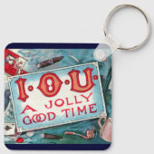 Oude ondeugden Feest, gokken drinken roken Sleutelhanger (Achterkant)