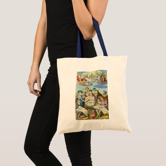 Oude ontdekkingsreizigers met antieke wereldbolkaa tote bag (Voorkant (product))