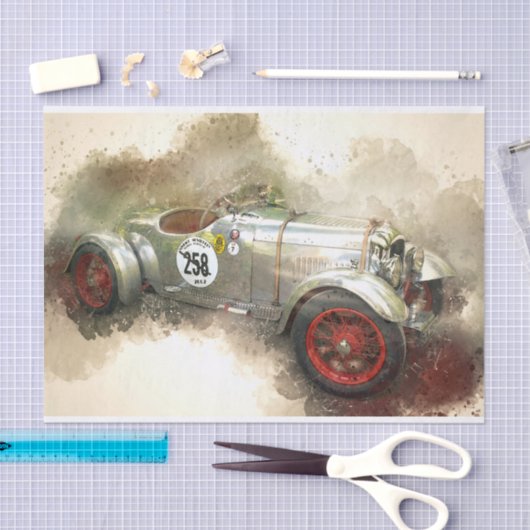 Oude ontkoppeling van raceauto's tissuepapier (Craft)