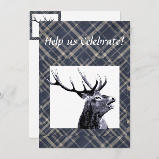 Oude ontwerp herten scheiding of aangepast feestje kaart (Voorkant / Achterkant)