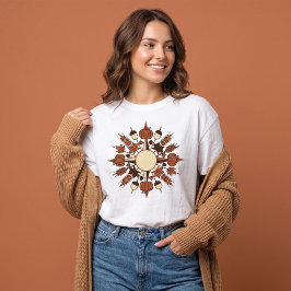 Oude oogst mandala pompoen voor Thanksgiving T-shirt