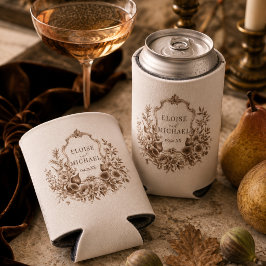 Oude oogst Monogram Wapen Herfst Bruiloft Blikjeskoeler