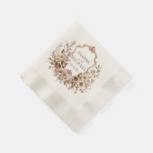 Oude oogst monogram wapenschild herfst bruiloft servet (Hoek)