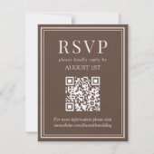 Oude oogst QR-code trouwkaart RSVP Kaartje (Voorkant)