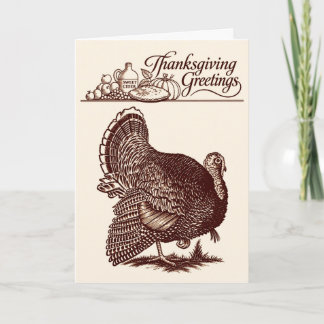 Oude oogst Thanksgiving kalkoen Kaart