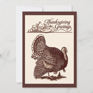Oude oogst Thanksgiving kalkoen Kaart