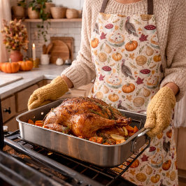 Oude oogst Thanksgiving patroon | Rustieke herfst Schort