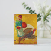 Oude oogstillustratie voor Thanksgiving Briefkaart (Staand voorkant)