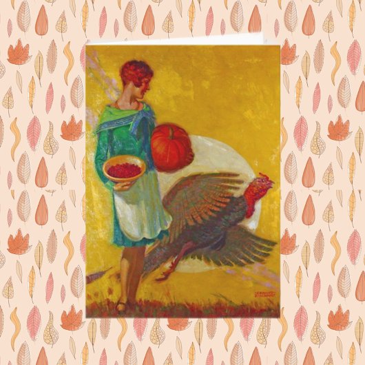 Oude oogstillustratie voor Thanksgiving Feestdagen Kaart