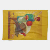 Oude oogstillustratie voor Thanksgiving Theedoek (Horizontaal)