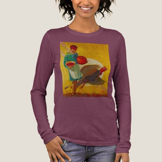 Oude oogstillustratie voor Thanksgiving Tri-Blend Shirt (Voorkant)