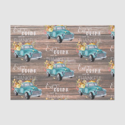 Oude Oogsttruck | Herfst Tissuepapier (Voorkant)