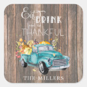 Oude Oogsttruck | Thanksgiving Sticker (Voorkant)